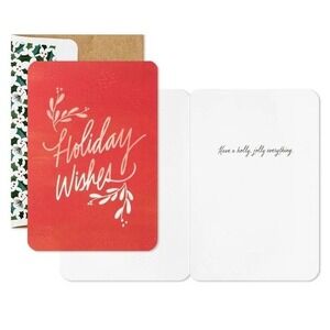 Hallmark Boxed Christmas Cards, Holiday Wishes 16 Cards and 17 Envelopes Unused